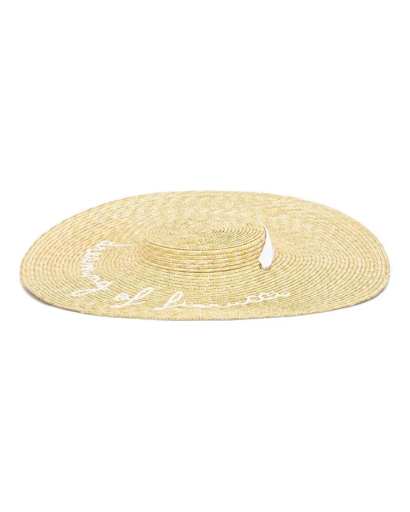 Fiorucci Strohhut mit Logo-Stickerei - Nude Nude