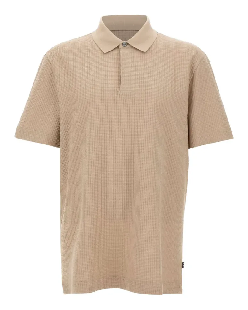 HUGO BOSS checked jacquard polo shirt - Nude Nude
