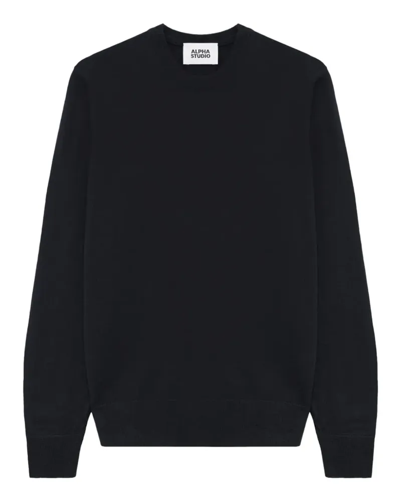 Alpha Studio fine-knit crew-neck sweater - Blau Blau