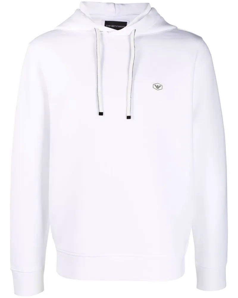Emporio Armani Hoodie mit Logo-Patch - Weiß Weiß