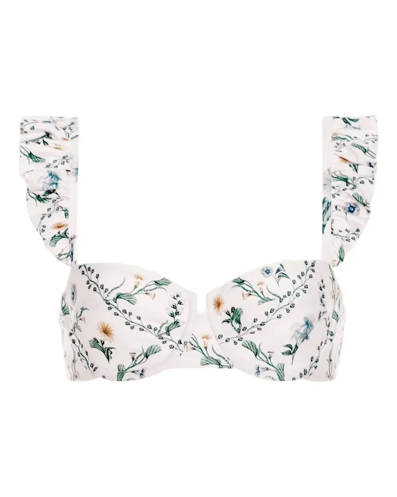 AGUA BENDITA Kiwi Brisa ruffled bikini top - Weiß Weiß