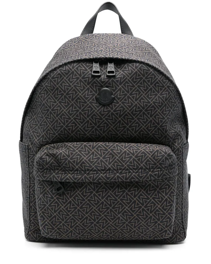 Moncler Rucksack mit Monogramm-Print - Blau Blau