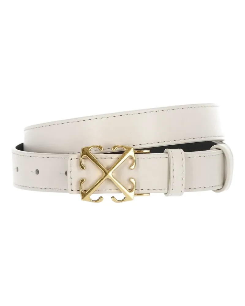 OFF-WHITE signature Arrows motif-buckle leather belt - Nude Nude