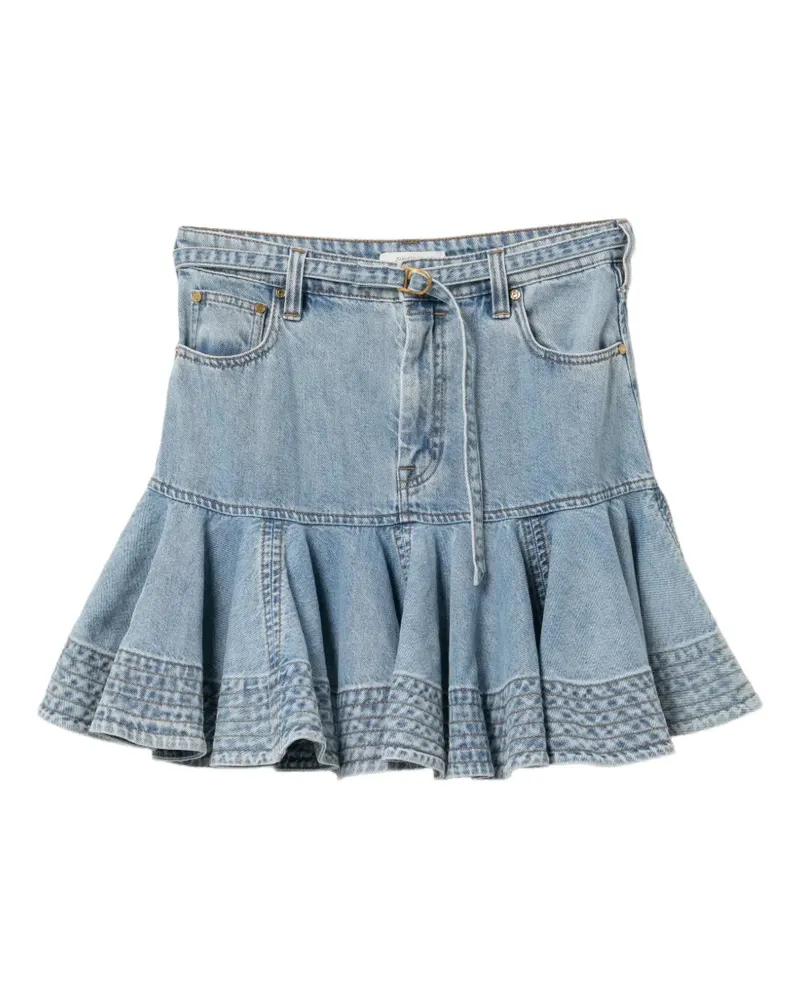 Zimmermann Jeansrock mit Rüschen - Blau Blau