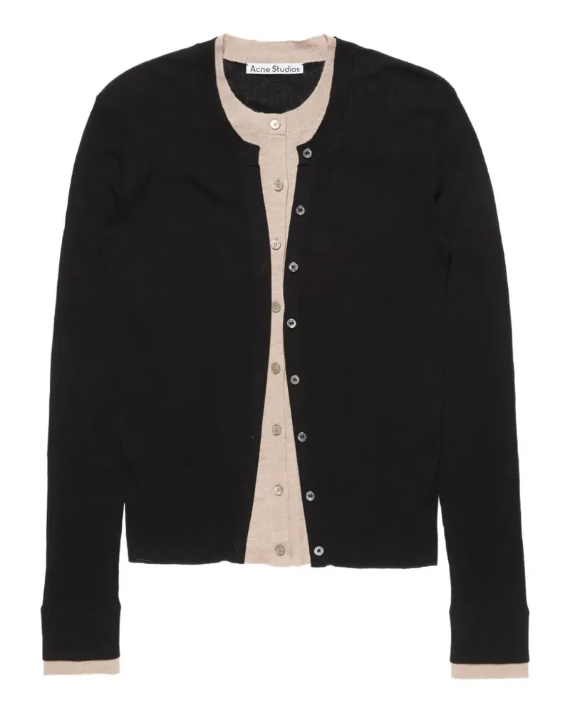 Acne Studios layered silk-wool cardigan - Schwarz Schwarz