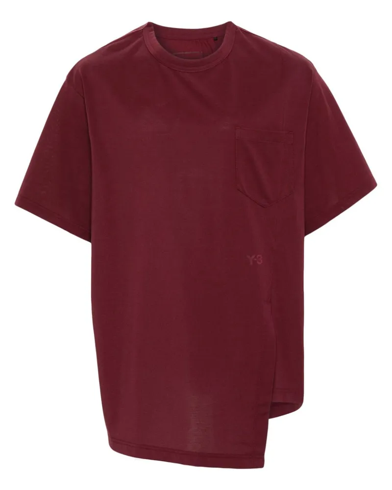 Y-3 Jersey-T-Shirt mit gummiertem Logo - Rot Rot