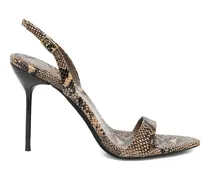 Sandalen mit Schlangen-Print - Nude