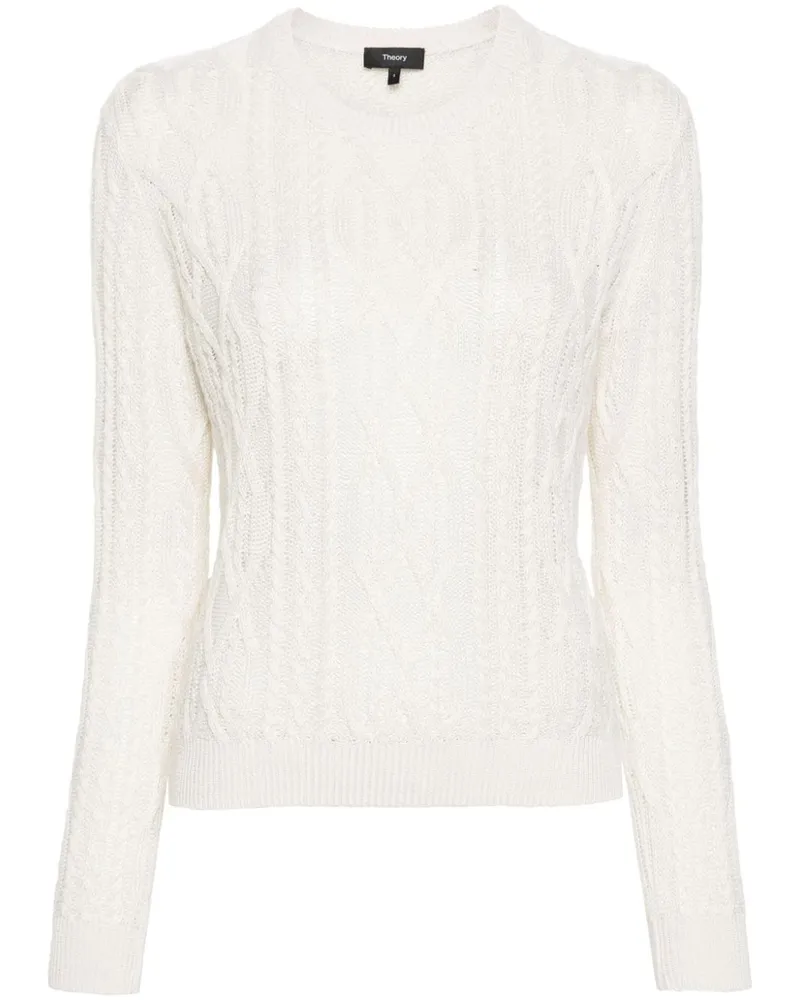 Theory Pullover mit Zopfmuster Nude