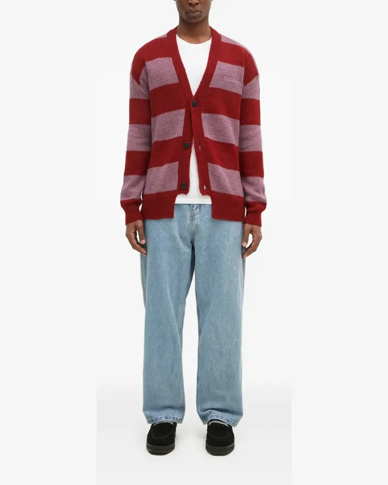 Aries Gestreifter Cardigan - Rot Rot