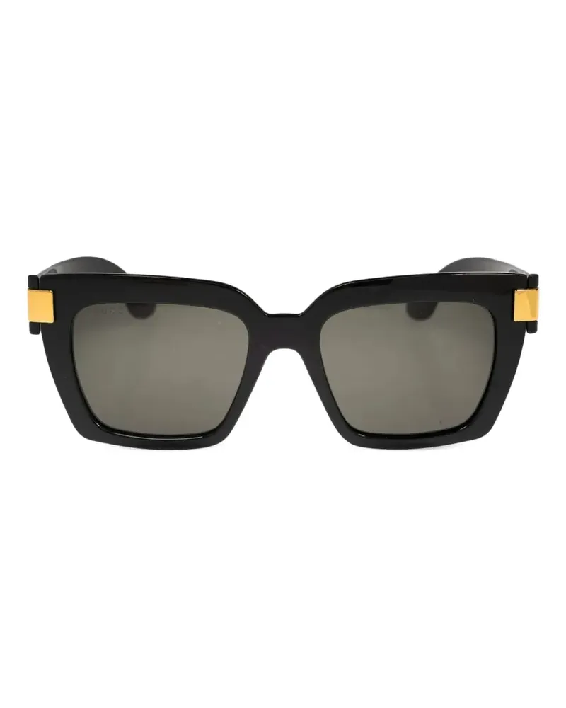 Gucci Eckige Sonnenbrille mit GG-Detail - Schwarz Schwarz
