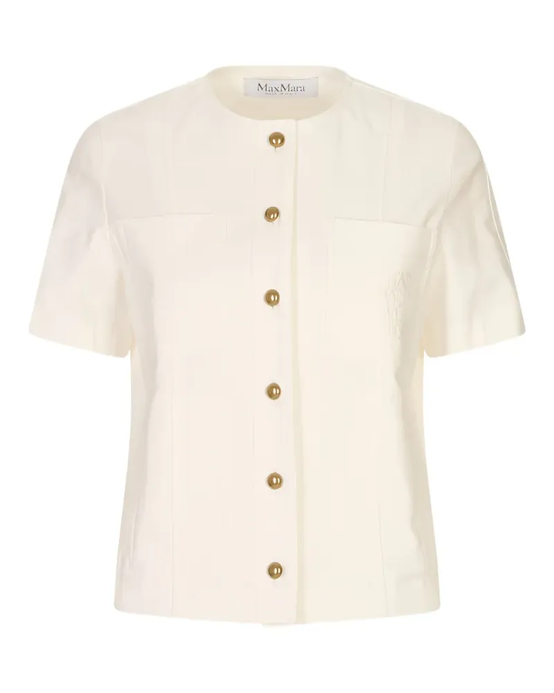 Max Mara Jacke aus Baumwollstretch-Canvas - Weiß - Nude Nude