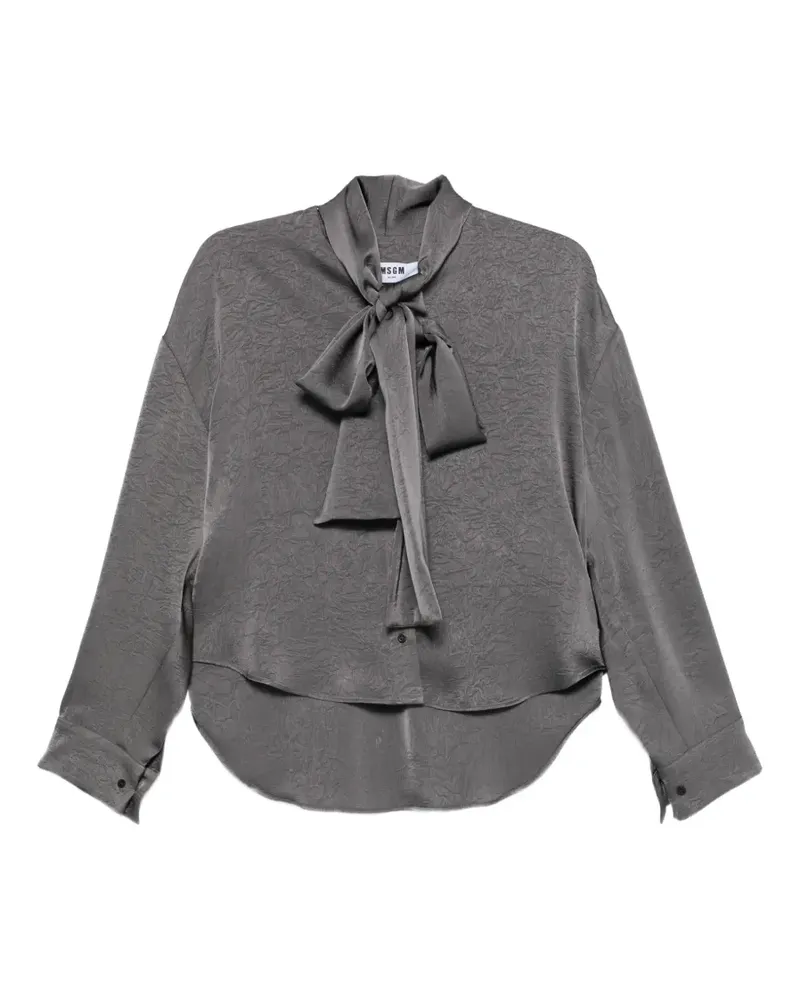 MSGM Knitterhemd mit Schleife - Grau Grau