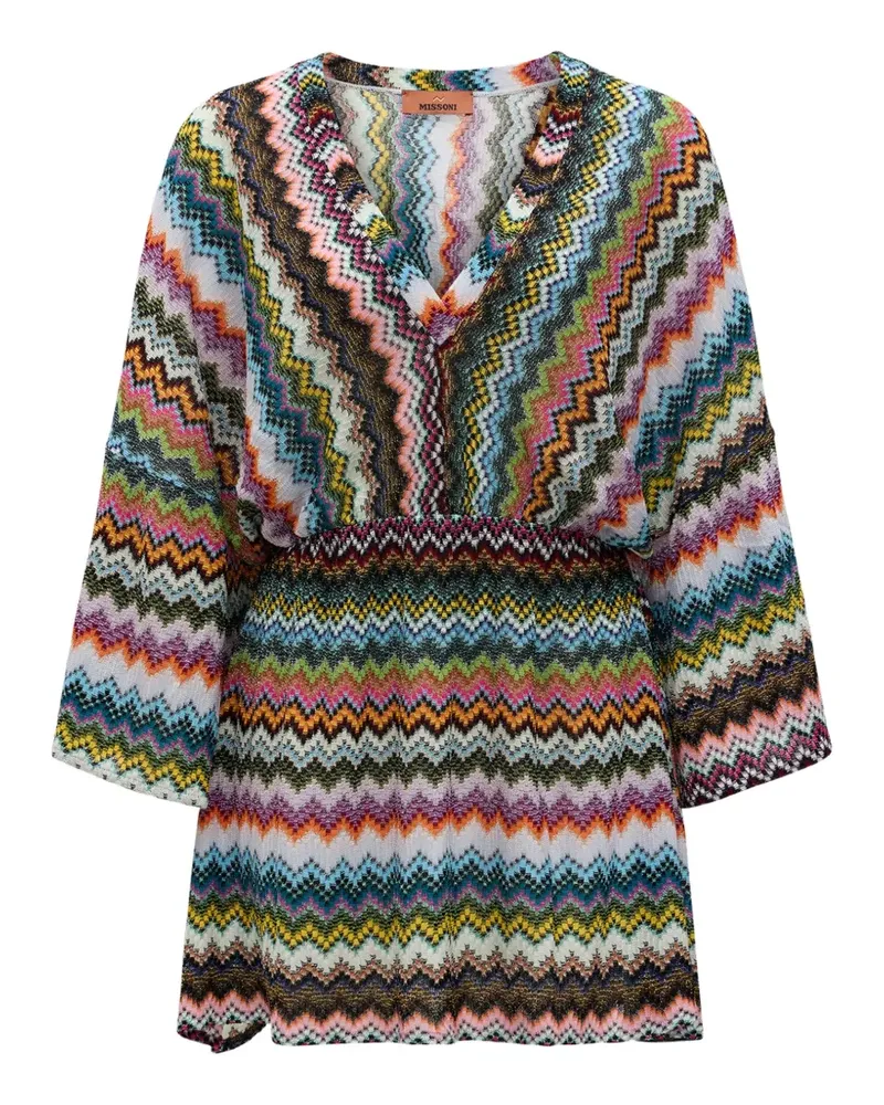 Missoni chevron V-neck dress - Weiß Weiß