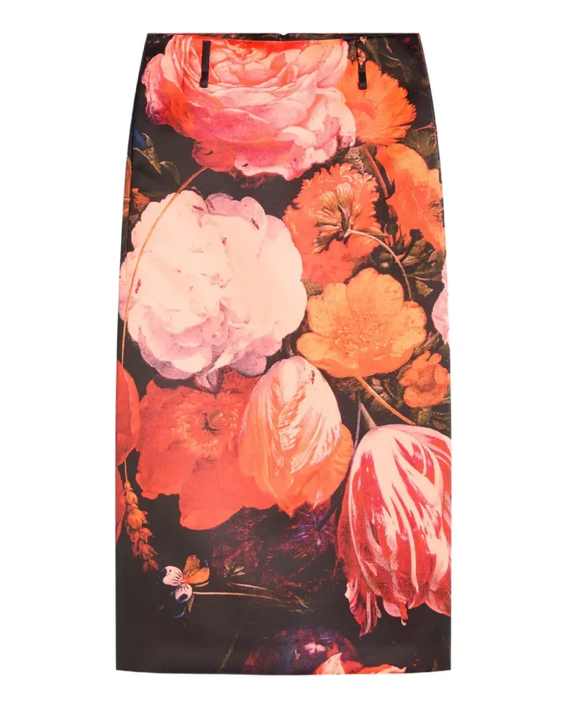Dries van Noten Langer Rock mit Print - Schwarz Schwarz