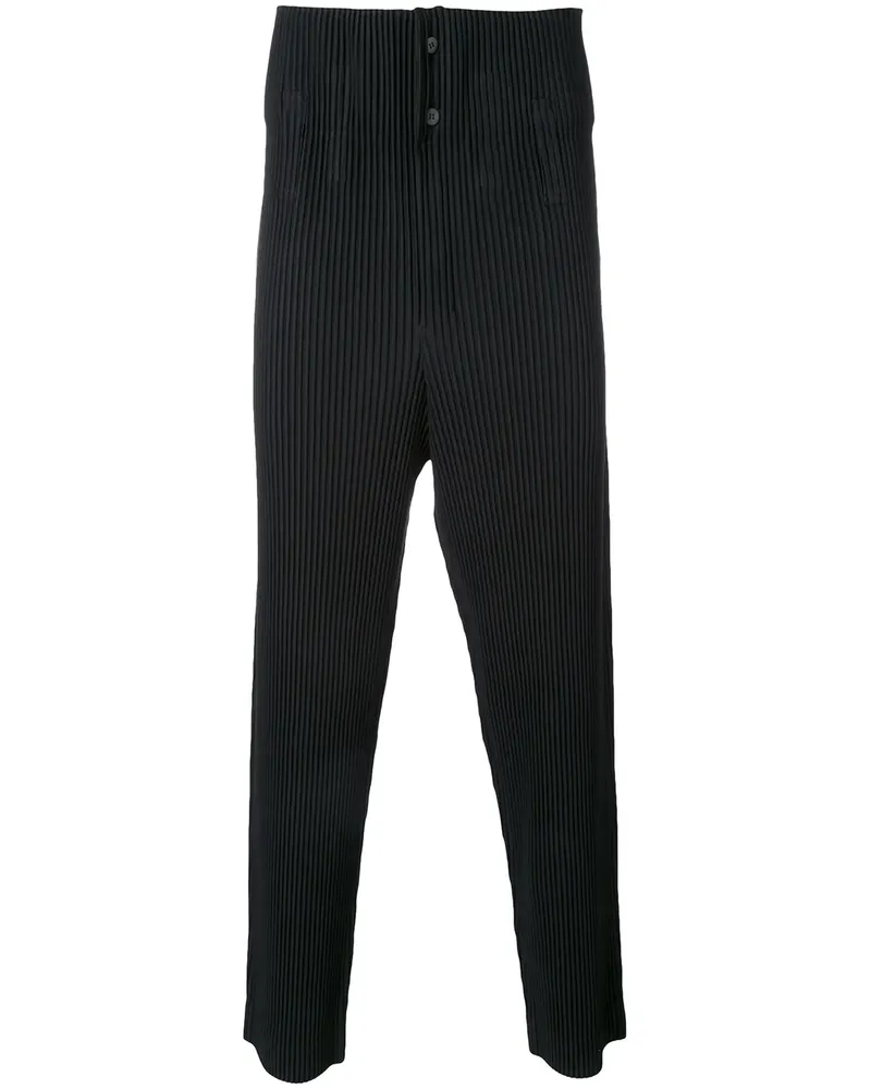 Issey Miyake Plissierte Hose mit tiefem Schritt - Schwarz Schwarz