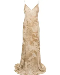 Blumarine Maxikleid mit Batikmuster Nude