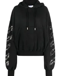 OFF-WHITE Hoodie mit diagonalen Ösen Schwarz