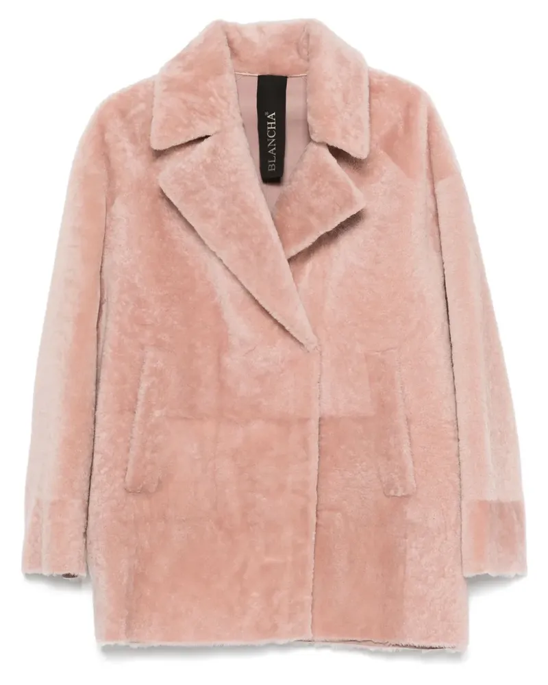 BLANCHA Kurzer Shearling-Mantel - Rosa Rosa
