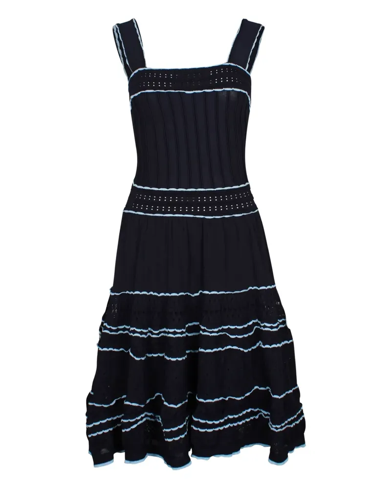 Sandro ribbed square-neck mini dress - Blau Blau