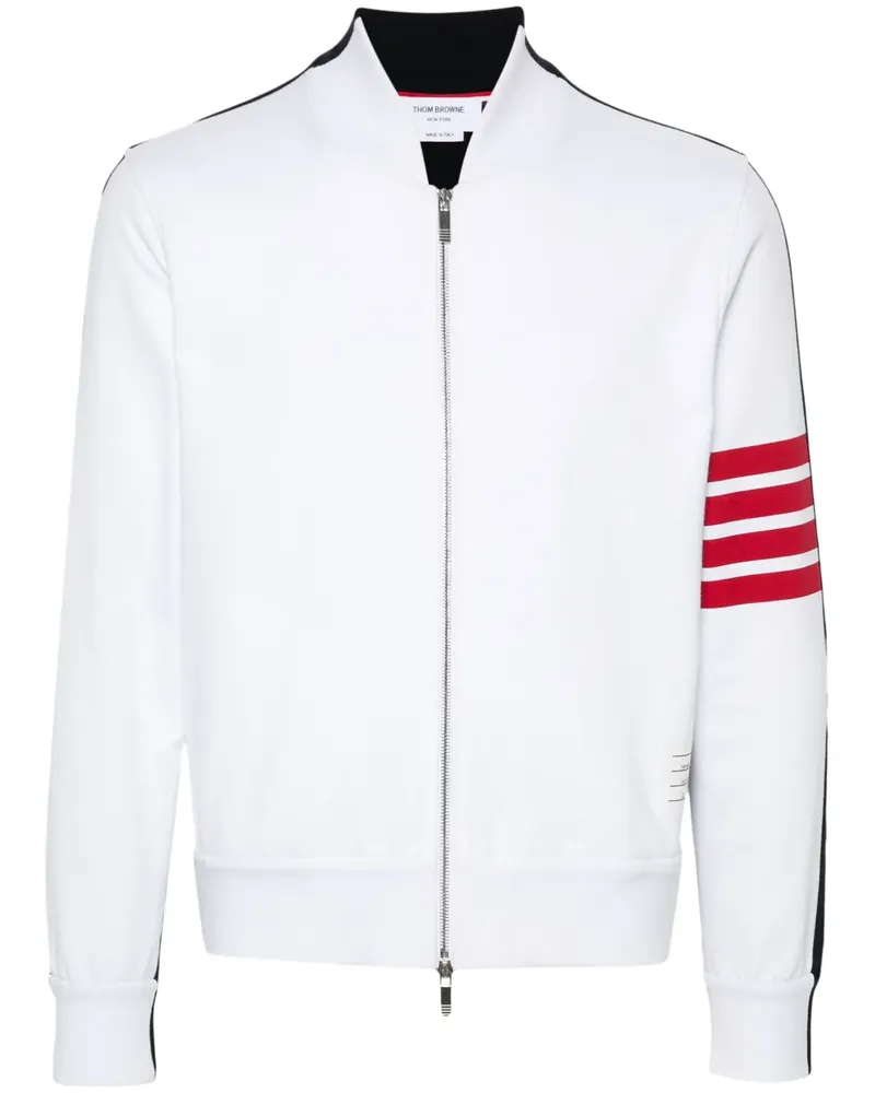 Thom Browne Bomberjacke mit Logo-Streifen - Weiß Weiß