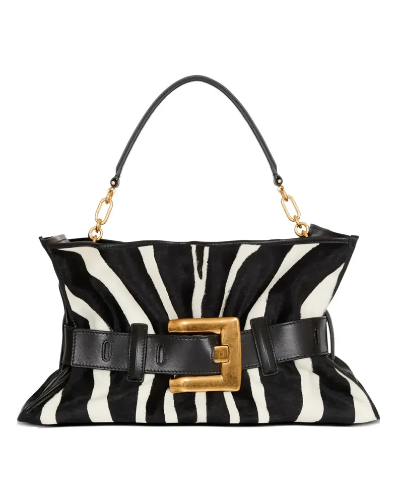 Balmain Mittelgroße Anthem Schultertasche - Schwarz Schwarz