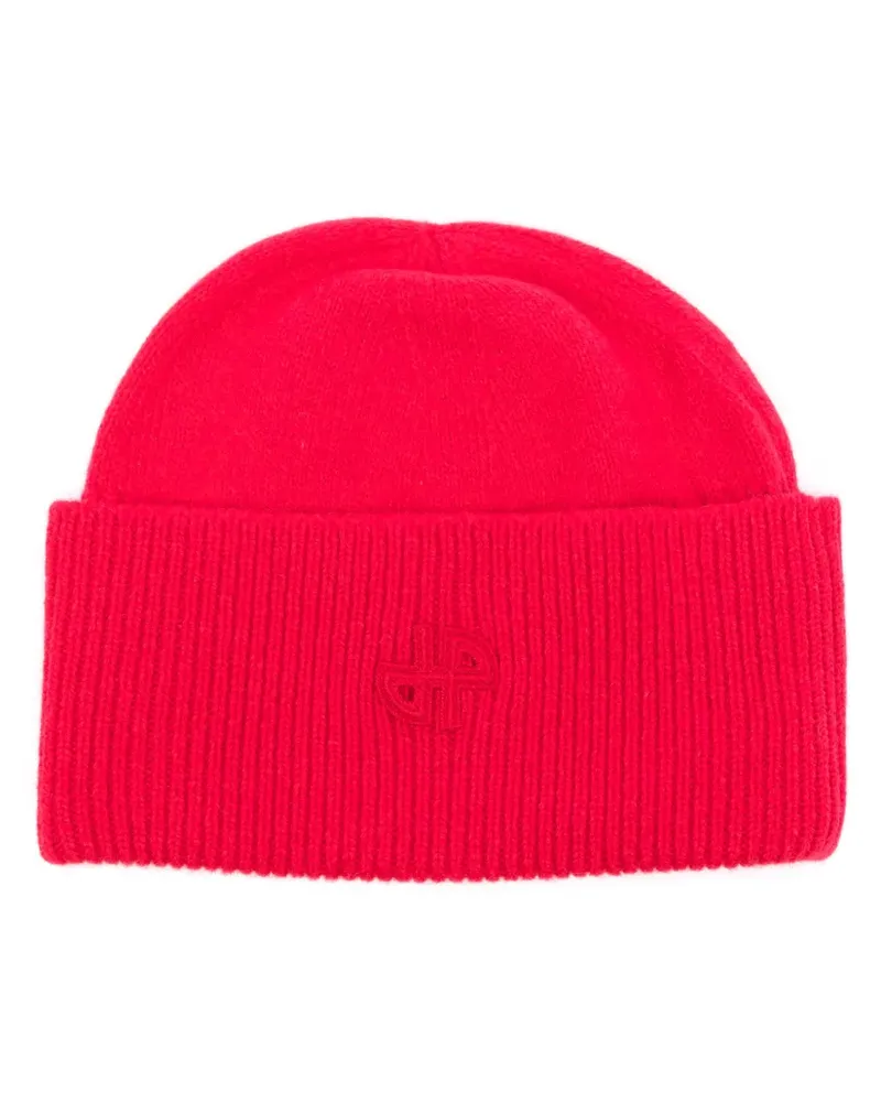 Patou Kaschmirmütze mit Logo-Patch - Rosa Rosa