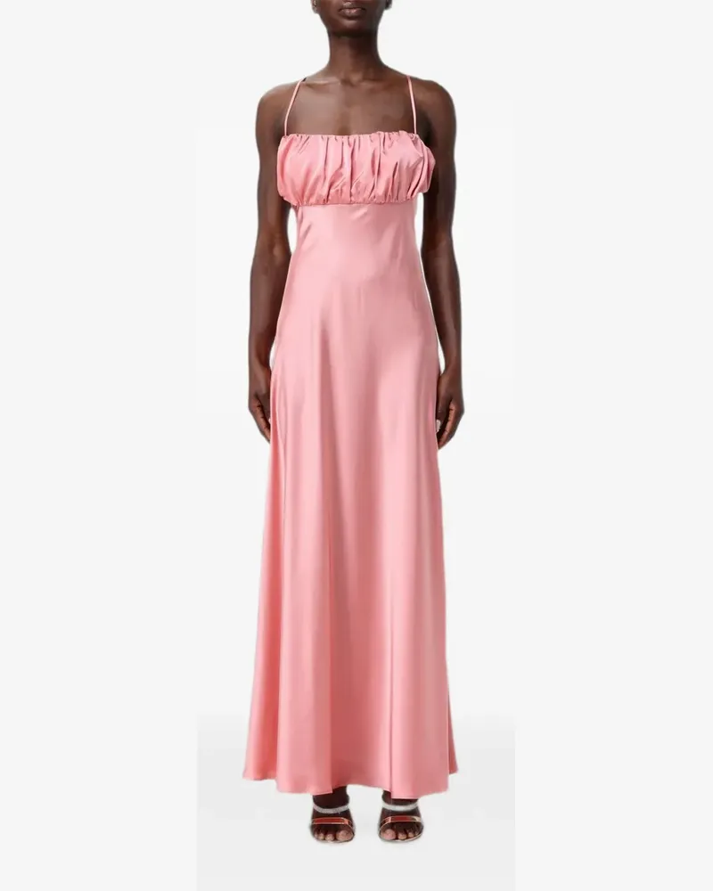 Hanita ruched-bodice satin maxi dress - Rosa Rosa