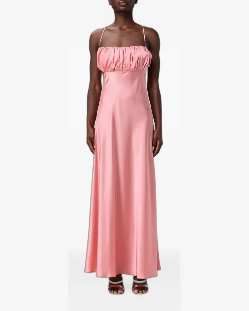 Hanita ruched-bodice satin maxi dress - Rosa Rosa