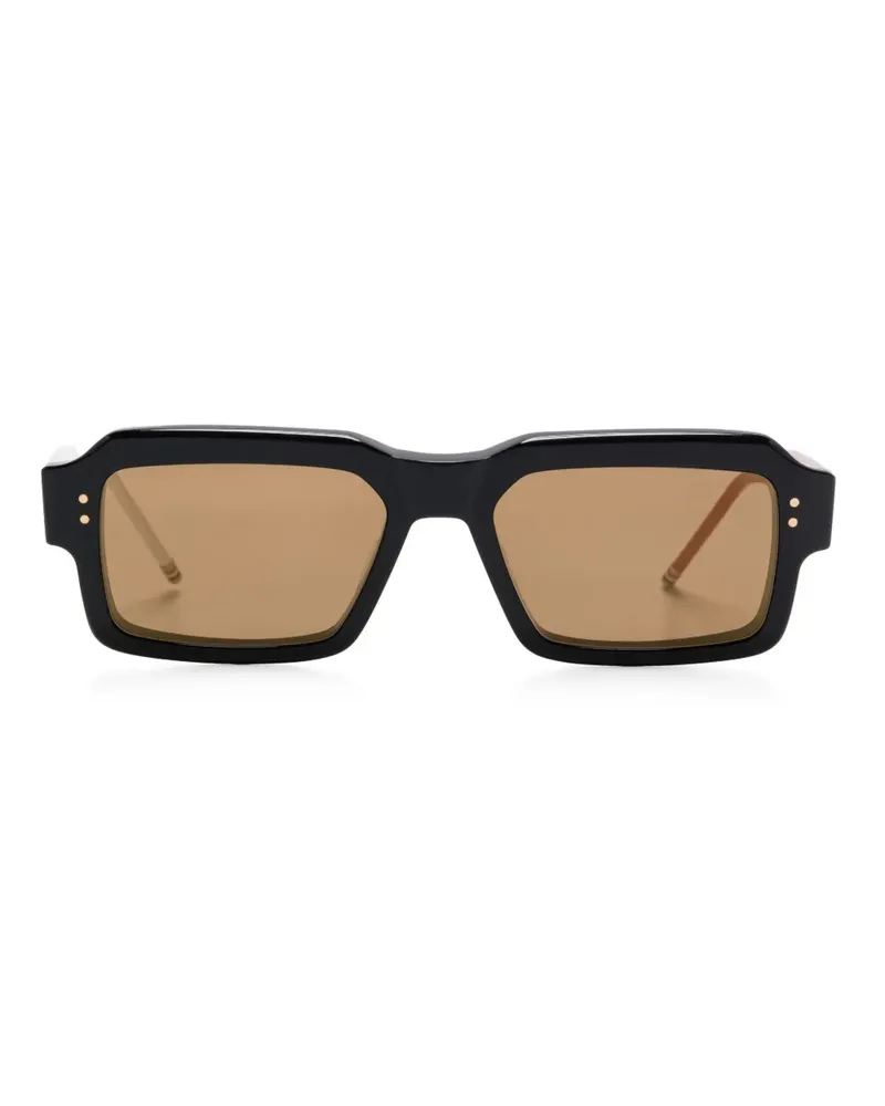 Thom Browne Sonnenbrille mit eckigem Gestell - Schwarz Schwarz
