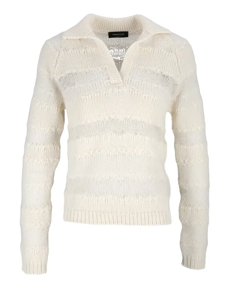 Fabiana Filippi sequin-embellished striped sweater - Nude Nude