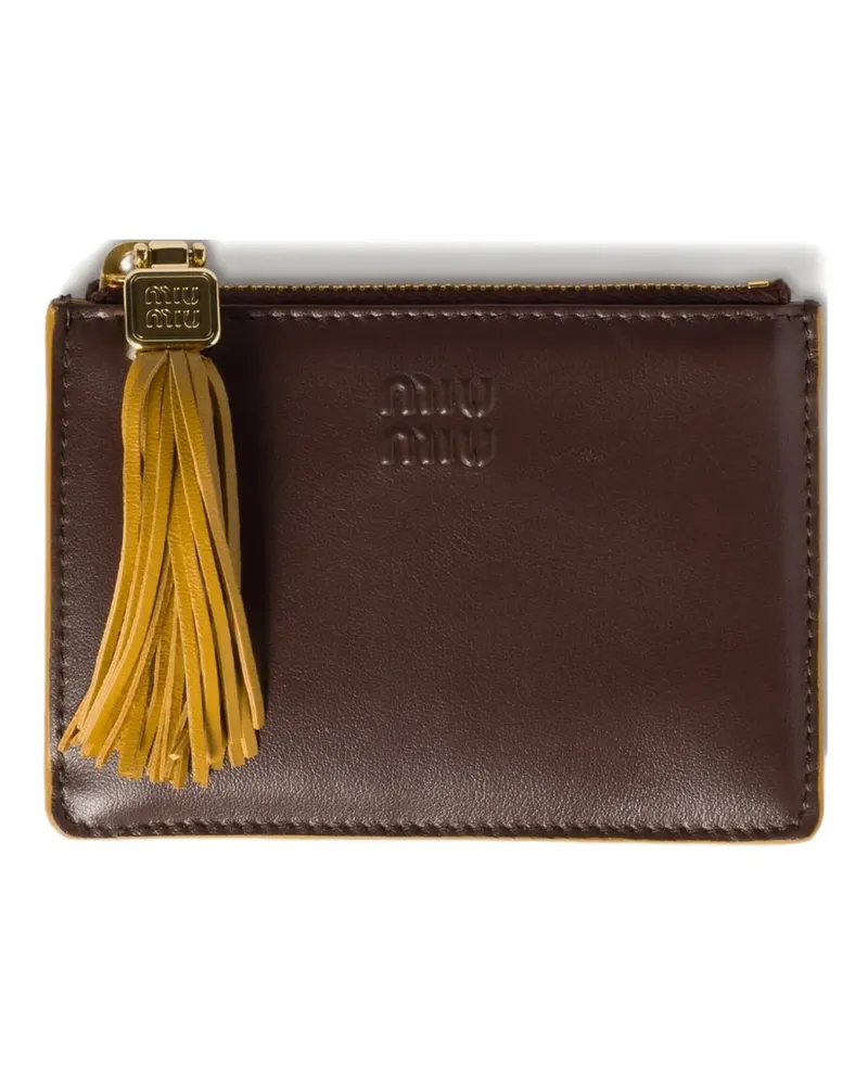 Miu Miu Kartenetui mit Quastendetail - Braun Braun
