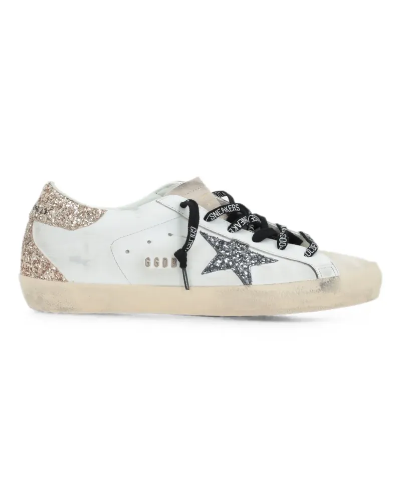 Golden Goose Superstar Sneakers mit Glitter-Stern - Nude Nude