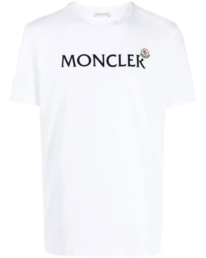Moncler T-Shirt mit Logo-Print - Weiß Weiß