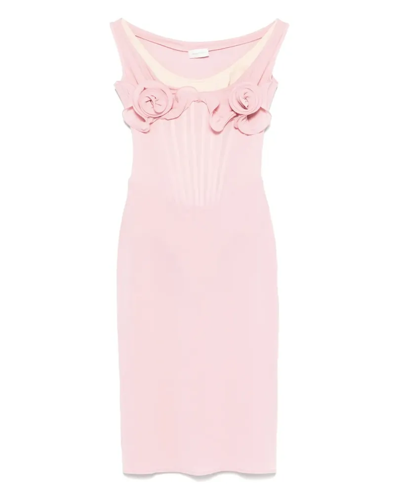 Magda Butrym Minikleid mit Blumenapplikation - Rosa Rosa