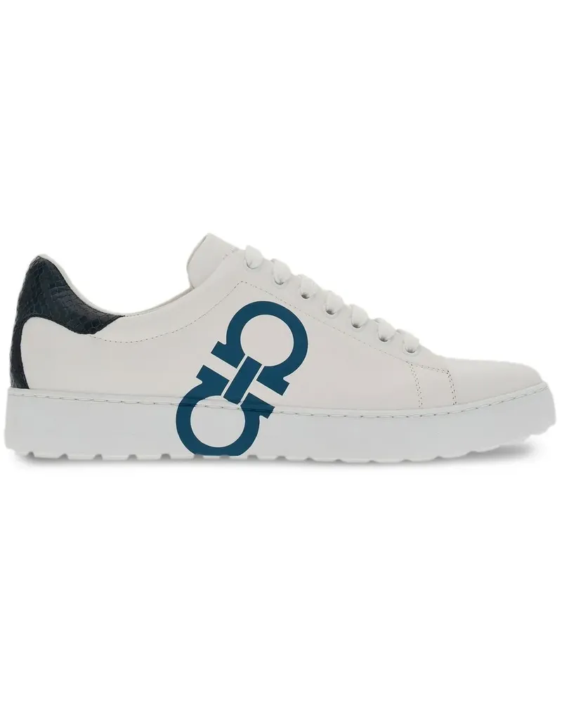 Ferragamo Sneakers mit Gancini-Print - Weiß Weiß