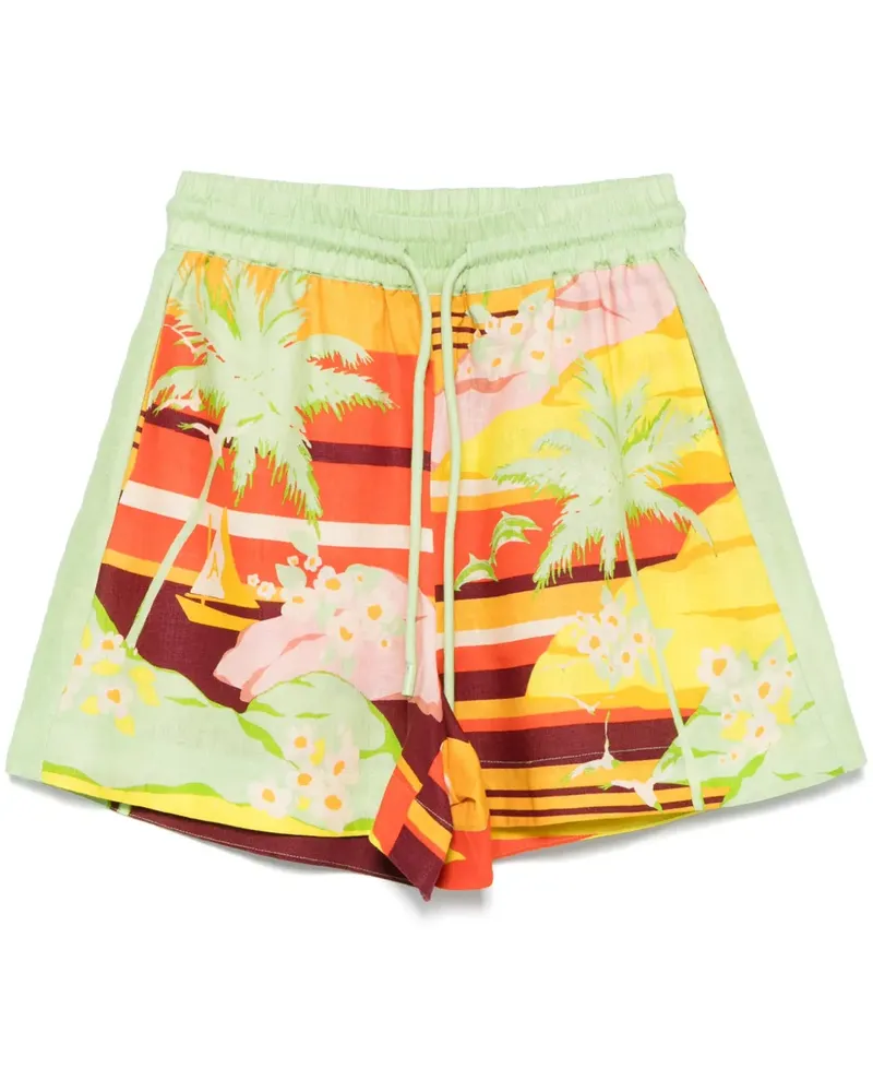 ALEMAIS Palm Island Shorts - Grün Grün