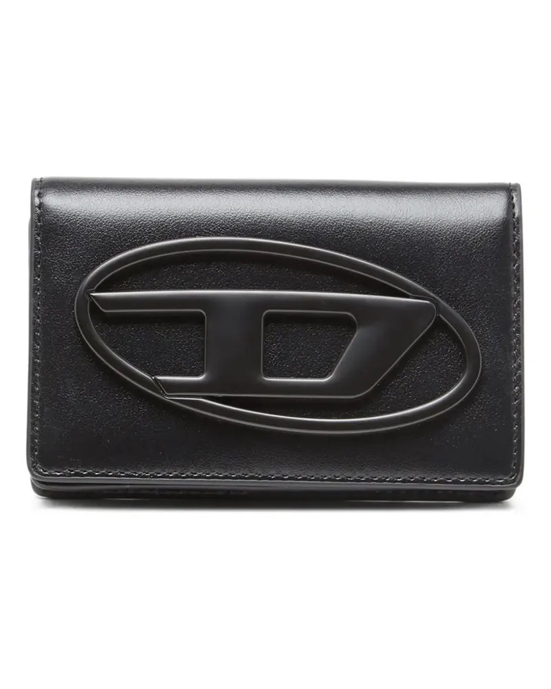 Diesel 1DR Kartenetui mit ovalem Logo - Schwarz Schwarz