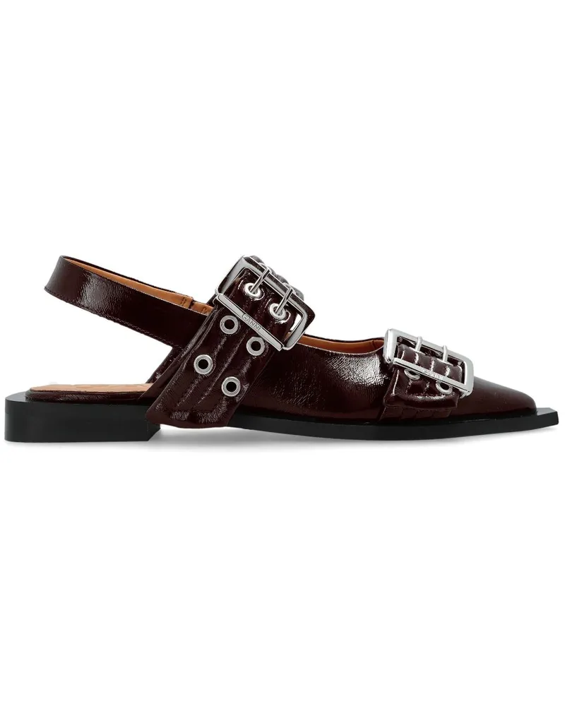 Ganni Ballerinas mit Schnalle - Rot Rot