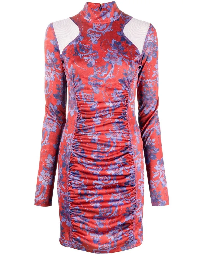 Versace Jeans Minikleid mit Paisley-Print - Rot Rot