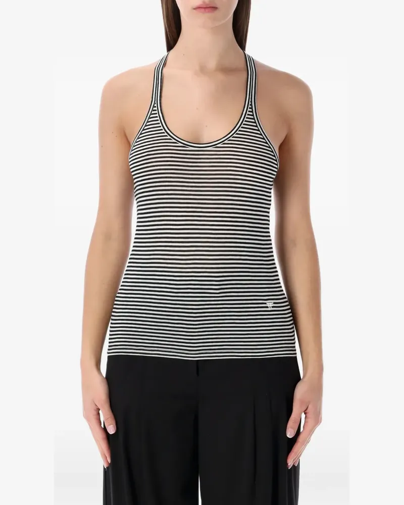Tom Ford striped-pattern tank - Weiß Weiß