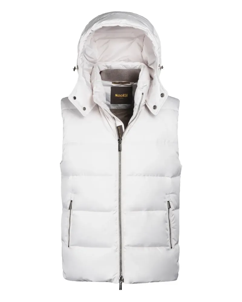 MOORER Fire hooded gilet - Weiß Weiß