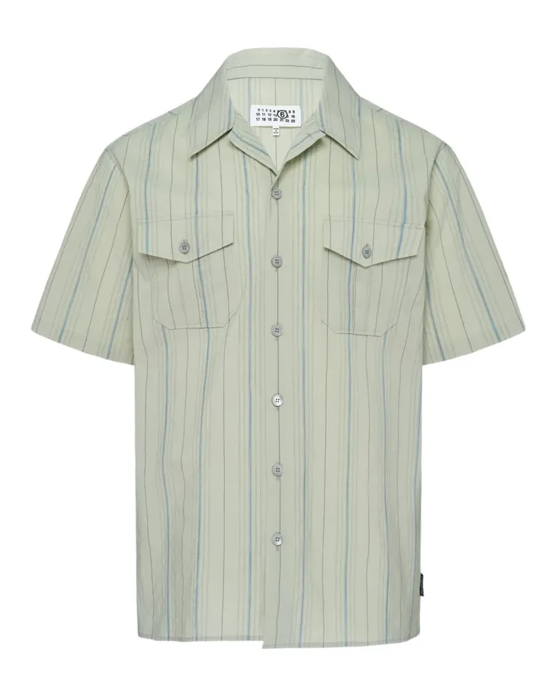 Maison Margiela striped-print short-sleeve shirt - Grün Grün