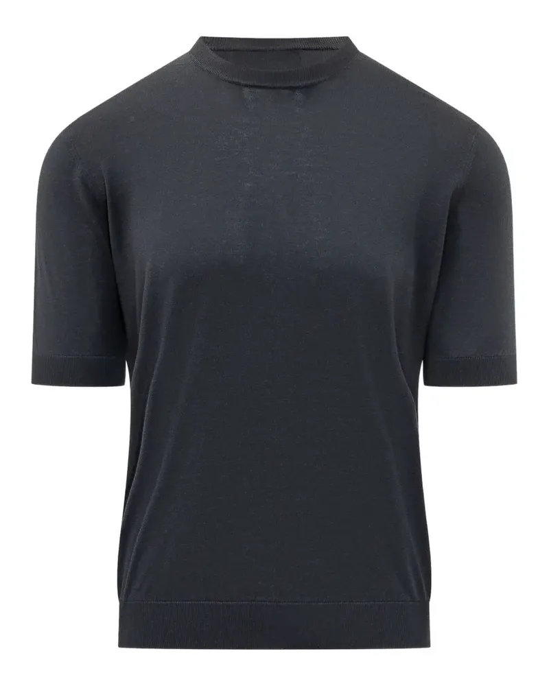 Filippo de Laurentiis Kurzärmeliger Pullover - Blau Blau