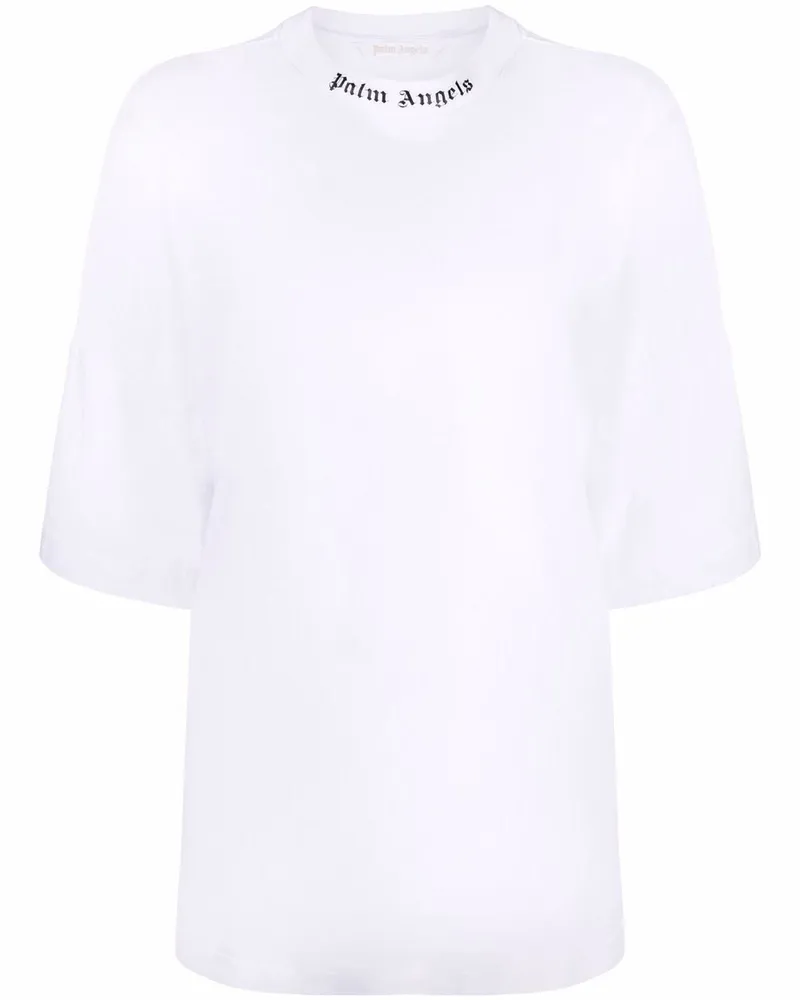 Palm Angels T-Shirt mit Stehkragen - Weiß Weiß
