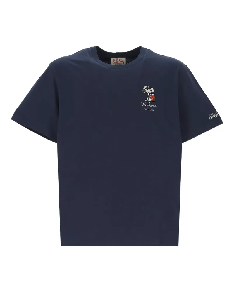 MC2 Saint Barth T-Shirt mit Snoopy-Stickerei - Blau Blau