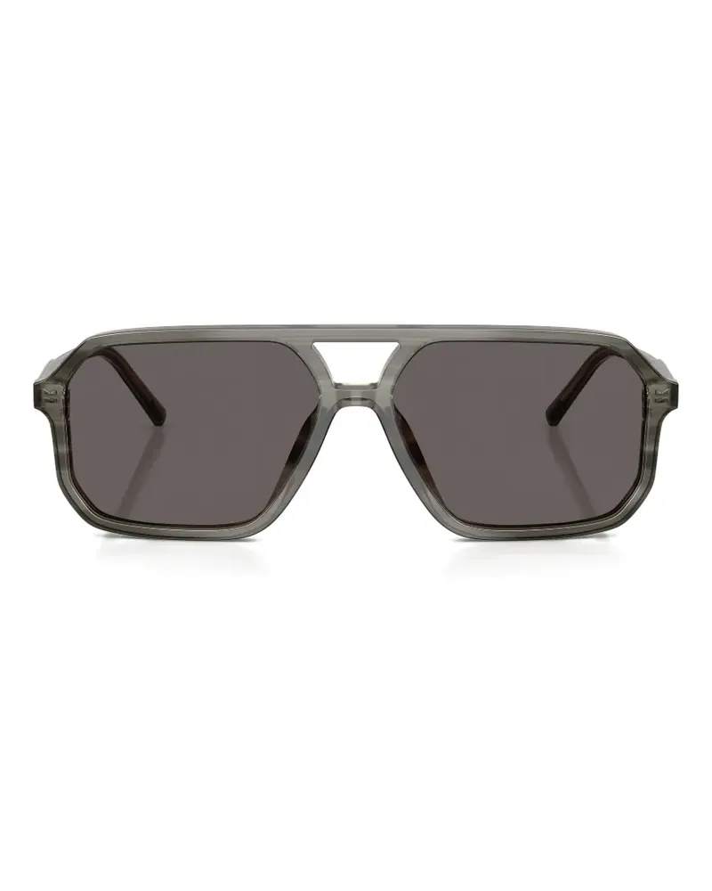 Dolce & Gabbana Gestreifte Sonnenbrille - Grau Grau