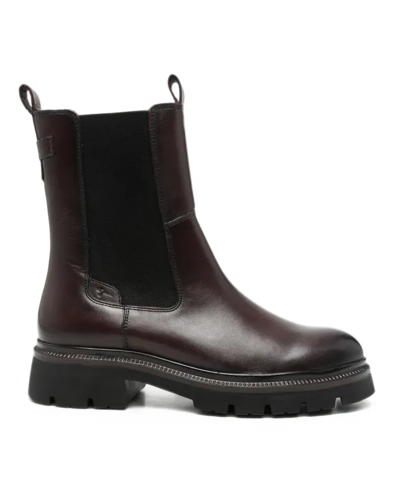 Tamaris Stiefel aus Leder mit Profilsohle - Rot Rot