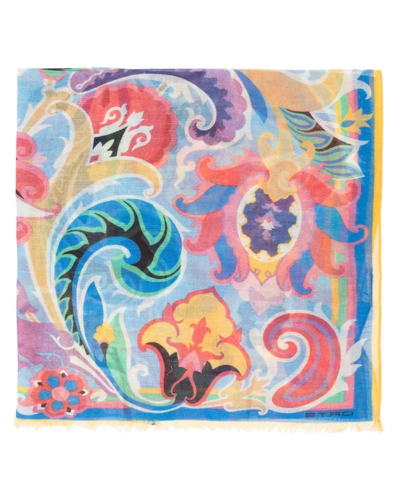 Etro Schal mit Paisleymuster - Blau Blau