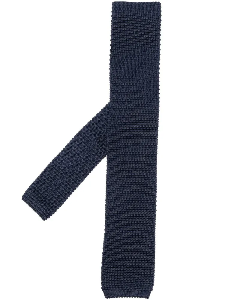 Brunello Cucinelli Gestrickte Seidenkrawatte - Blau Blau