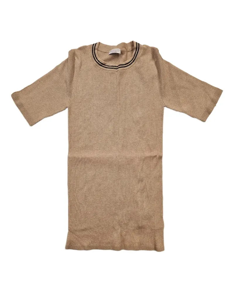 Brunello Cucinelli Geripptes T-Shirt mit Streifen - Nude Nude